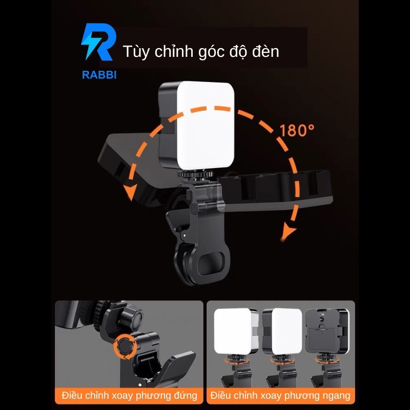 Đèn livestream để bàn 16cm 2 kẹp nhập khẩu hỗ trợ xuất VAT công ty - Rabbi VN
