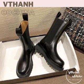 Giày bốt cổ chun cao cổ đế 5cm chất da lì hàng đẹp
