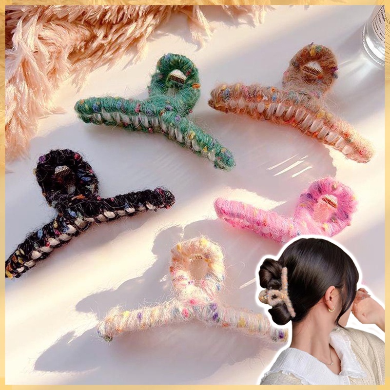 Kẹp Tóc Phủ Lông Cỡ Lớn Thoải Mái Thời Trang Hàn Quốc 2022