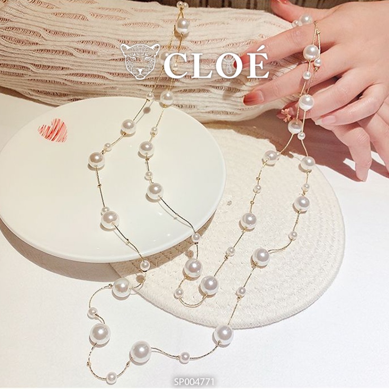 Dây chuyền nữ dáng dài vòng cổ chuỗi hạt ngọc trai nhân tạo sang trọng phụ kiện trang sức Cloe Accessories 4771