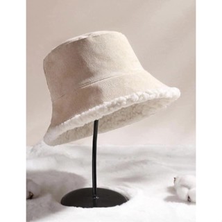 Mũ bucket lót lông nữ đội 2 mặt