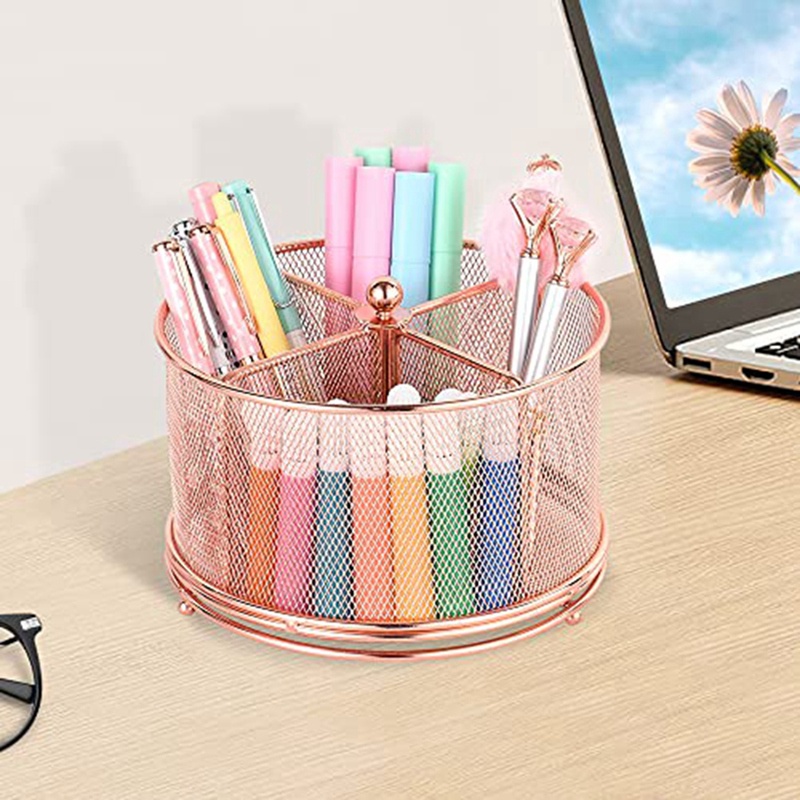 Giá Đỡ Bút Xoay 360 Độ Kèm 4 Ngăn Tiện Dụng