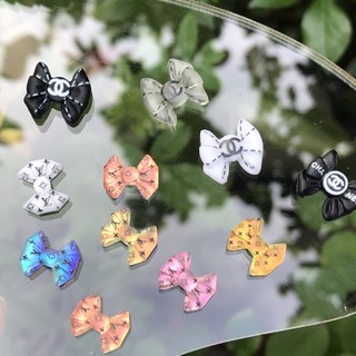Charm nơ nhựa thương hiệu trang trí móng