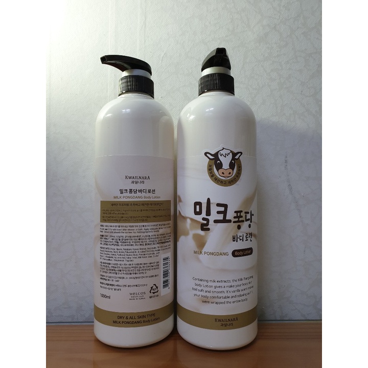 Sữa Tắm Chiết Xuất Từ Bò Sữa Welcos Milk Pongdang Body Shower Giúp Làm Sạch Và Trắng Da 1000ml