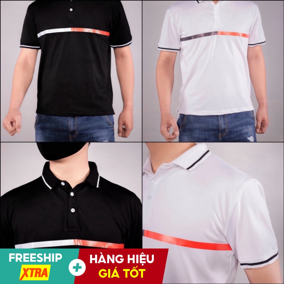 Áo Polo Nam Phối Màu Đẹp Vải Cá Sấu Chất Cotton Hàng Cao Cấp