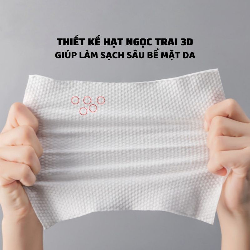 Bông khô lau mặt Animerry cuộn 40 khăn siêu mềm thấm hút tốt - Ohesi