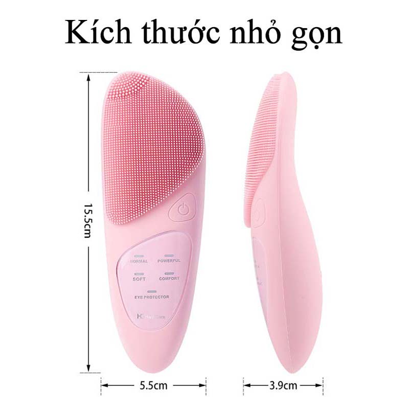 Máy Rửa Mặt Mini Cầm Tay Đa Năng Đẩy Tinh Chất Tẩy Da Chết Máy Massage Mặt Đầu Silicon Nén Nóng Giúp Chăm Sóc Da Và Mắt