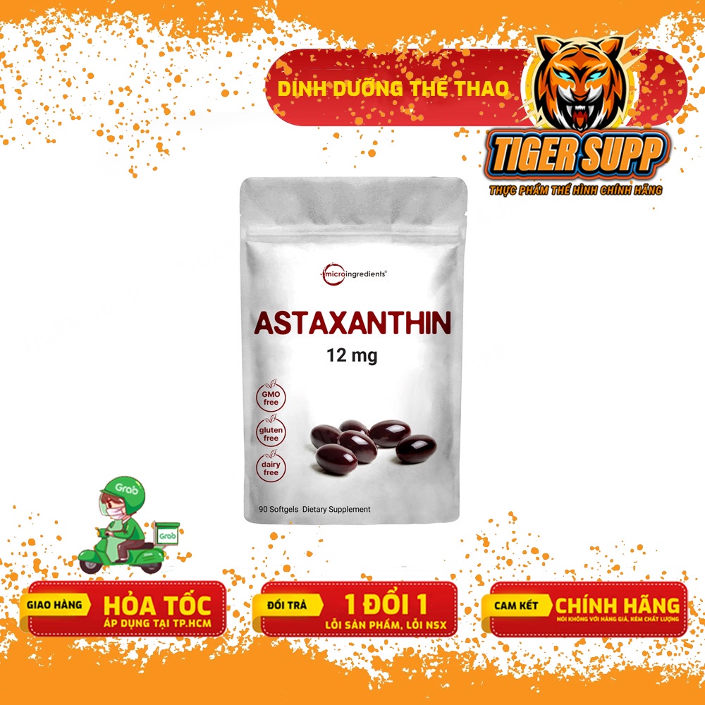 Micro Astaxanthin 12 mg, Viên uống tăng cường sức khỏe, Miễn dịch - 90 Viên - Chính hãng