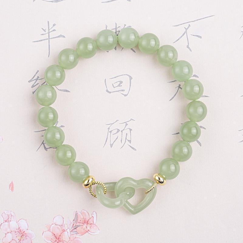 Vòng Tay Chuỗi Hạt Ngọc Bích Nhân Tạo Thời Trang Cho Nữ