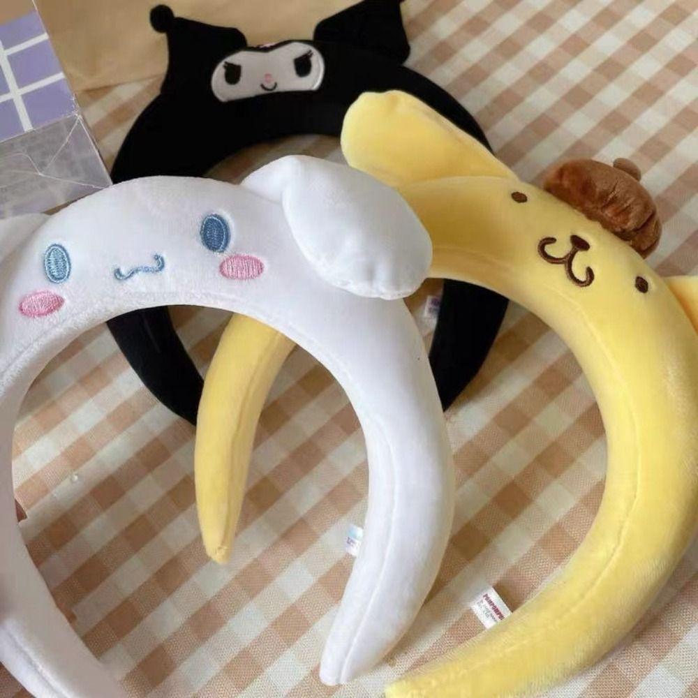 Băng Đô Cài Tóc Rửa Mặt Họa Tiết Kuromi Pompompurin Hoạt Hình Phong Cách Hàn Quốc Cho Nữ