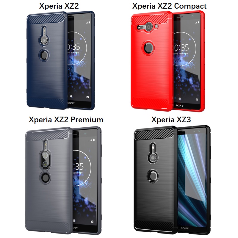 Ốp Điện Thoại Mềm In Họa Tiết Sợi carbon Mượt Cho sony xperia xz3 xz1 xz2 compact / premium xa1 xa2 ultra / plus pro-i l1 l2 l3