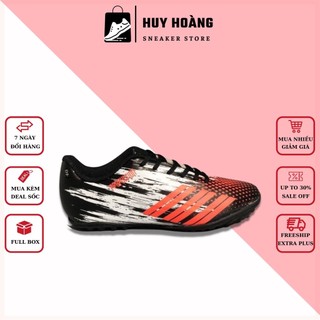 Giày Đá Bóng 3 Sọc Propulsion - Giày Đá Bóng Sân Cỏ Nhân Tạo Propulsion Đế Khâu Cao Su Đúc Màu Cam Đen Jax.Sneaker