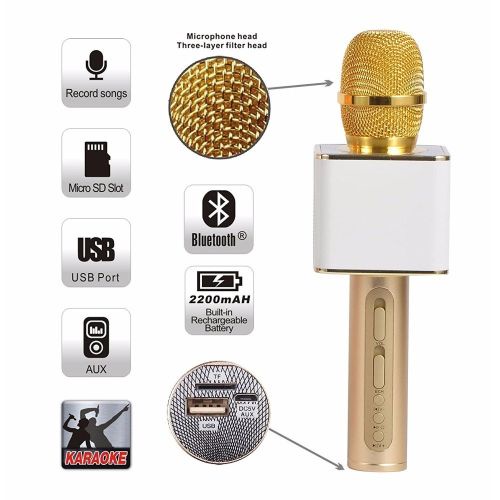 Micro karaoke bluetooth không dây SD-08 loa bass chuẩn âm thanh chân thật TL7793