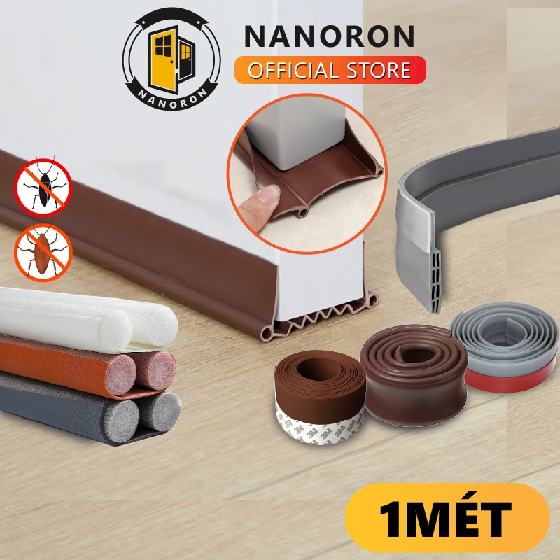 Thanh chắn cửa chống ồn, chống thoát hơi gió điều hòa NANORON Nẹp xốp thế hệ mới chặn gió khe cửa chống côn trùng