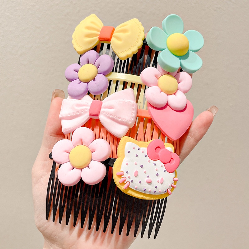 Kẹp Tóc Hình Nơ Họa Tiết Hoa / Trái Cây Hoạt Hình Phong Cách Nhật Hàn 2022 Cho Bé Gái