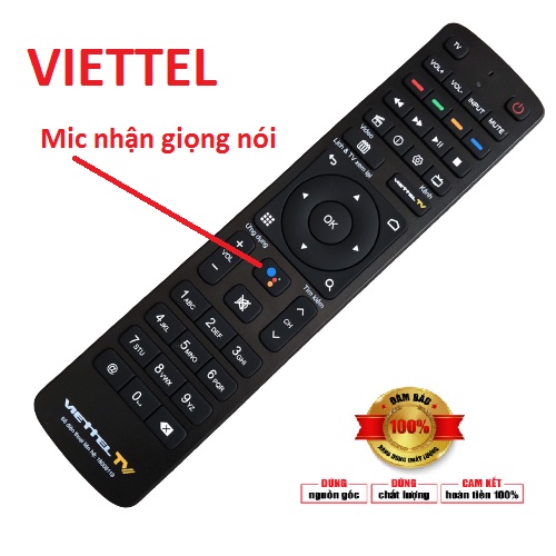 Điều khiển đầu thu viettel có mic giọng nói, Remote điều khiển VIETTEL hàng chính hãng, bảo hành 6 tháng