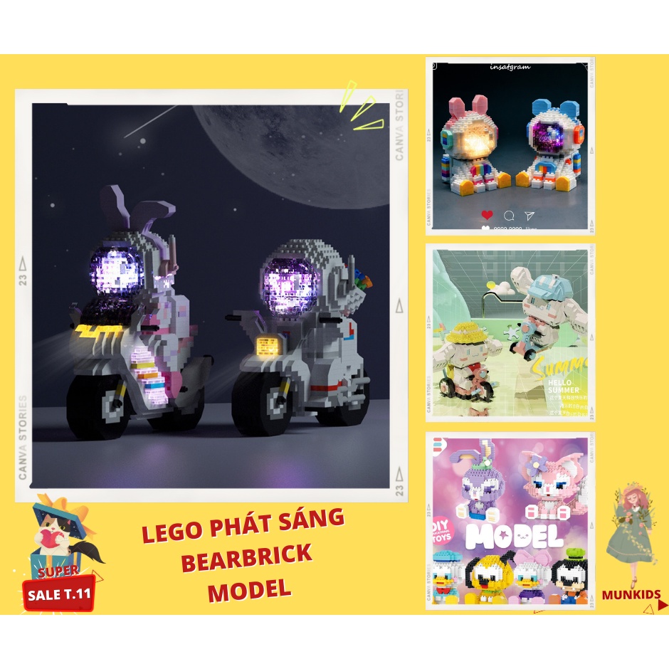 Đồ Chơi Xếp Hình Lego Nhân Vật Phi Hành Gia ❣️MUNKIDS❣️, Mô Hình Lắp Ráp Nhân Vât Phi Hàng Gia Phát Sáng