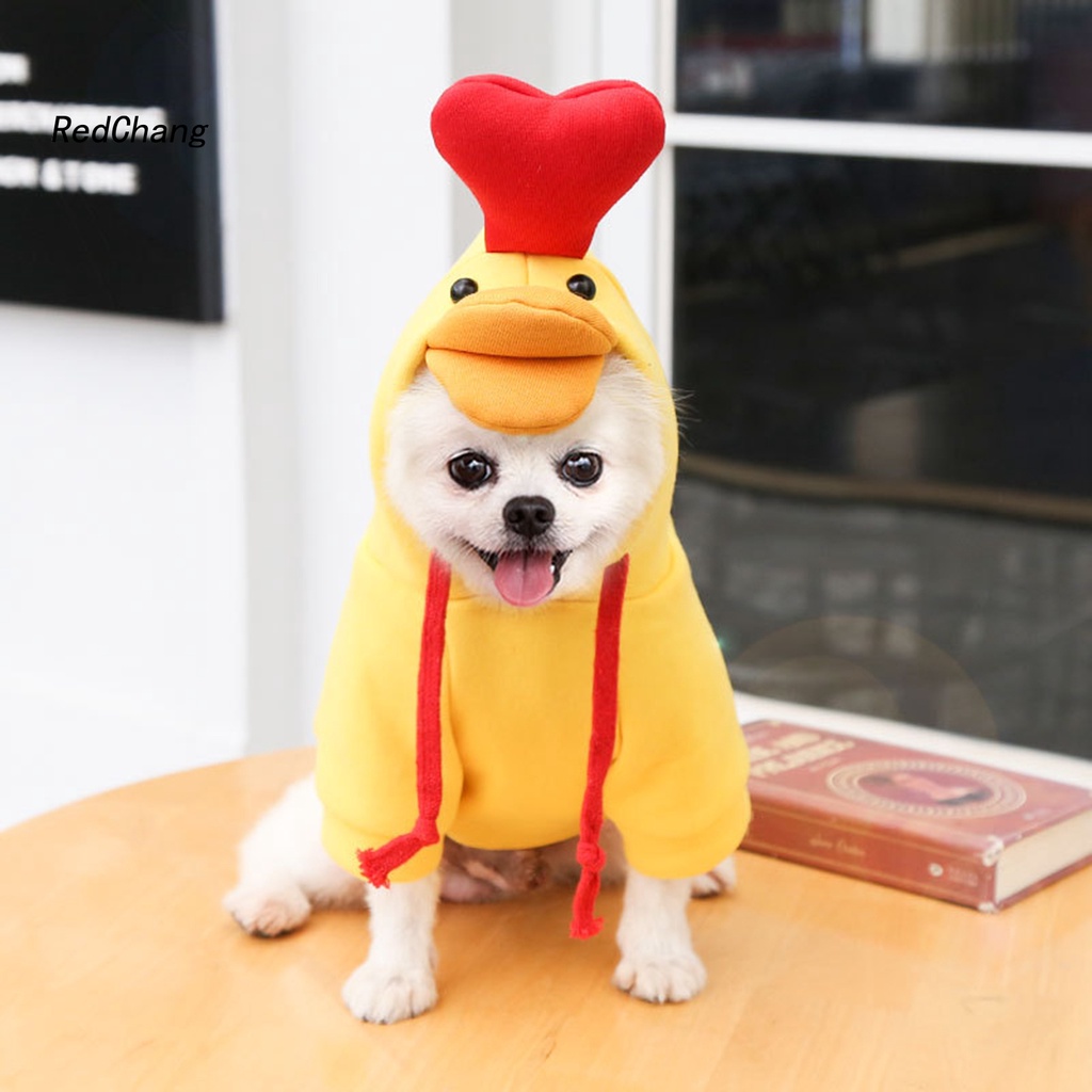 Áo Hoodie Hình Gà Thân Thiện Với Da Cho Chó Mèo