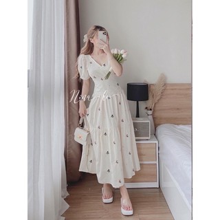 [ CHUBBY BIGSIZE ] ĐẦM MAXI HOA THÊU BIGSIZE