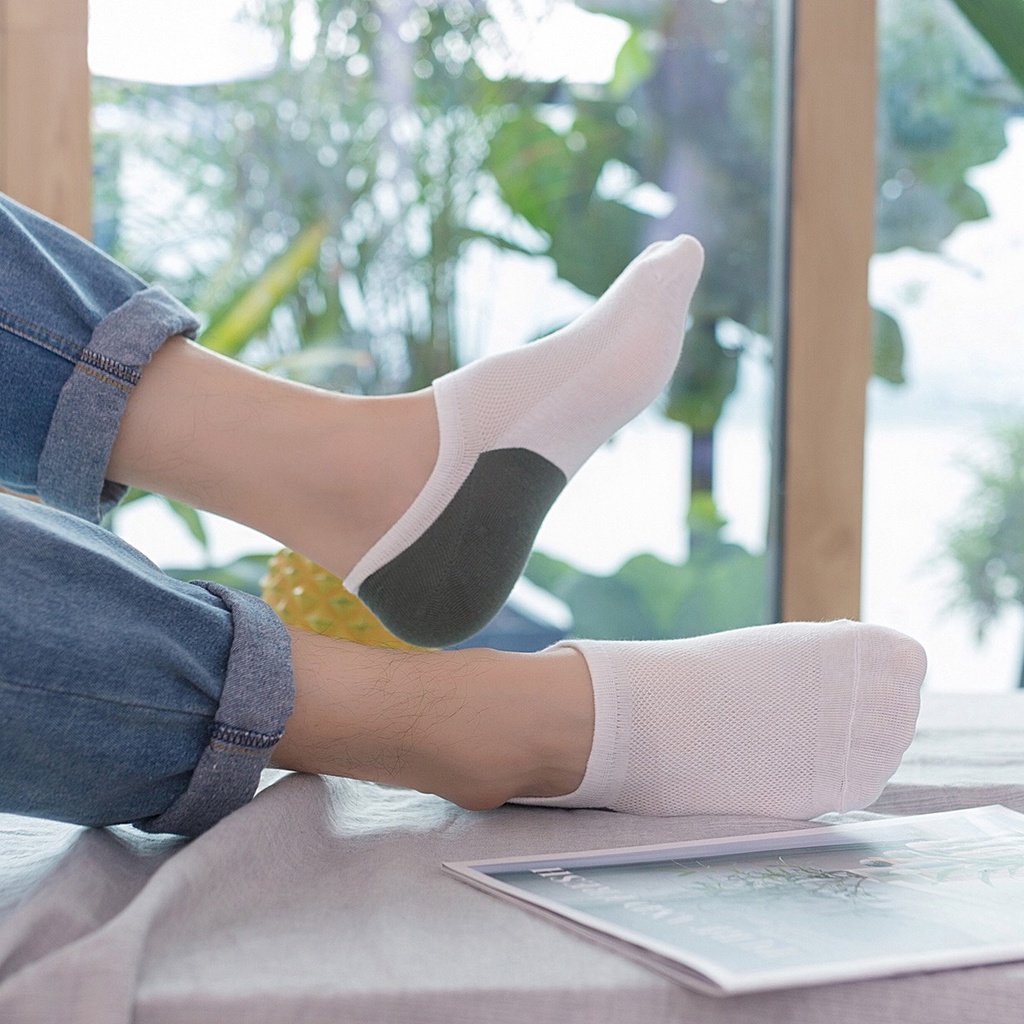 [Free Ship] 7 Đôi Vớ Tất Lười nam cổ ngắn chất liệu cotton co giãn kháng khuẩn khử mùi thoáng khí mềm mại thời trang