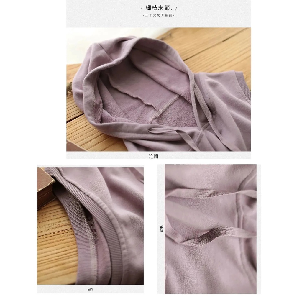 Áo Hoodie Không Tay Thiết Kế Mới Dáng Rộng Năng Động Thời Trang Dành Cho Nữ