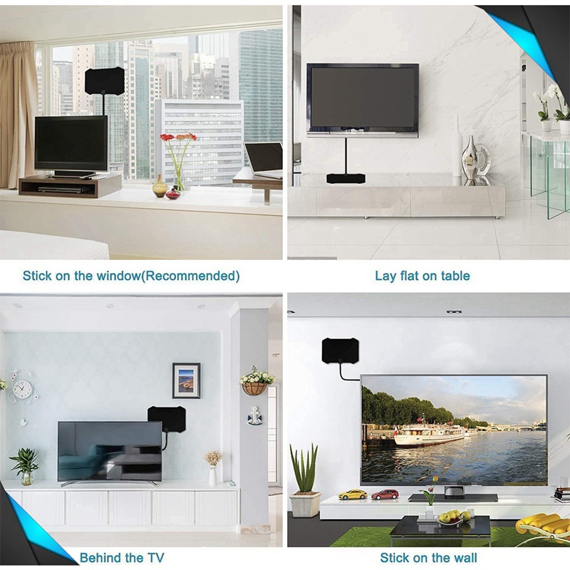 Ăng ten tv trong nhà kỹ thuật số - ăng ten hdtv thông minh, hỗ trợ rõ ràng 1080p 4k, tăng cường tín hiệu khuếch đại mạnh mẽ, phạm vi 270 dặm