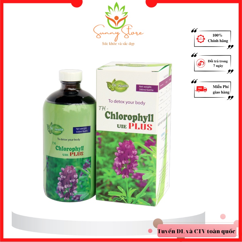 Nước Uống Diệp Lục Chlorophyll UIE Plus 500ml Giúp Đào Thải TH Health Nhập Khẩu Chính Hãng Malaysia
