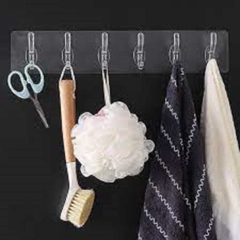 Thanh 6 móc treo dán tường móc treo quần áo siêu chắc 36x6cm mã XHN18013