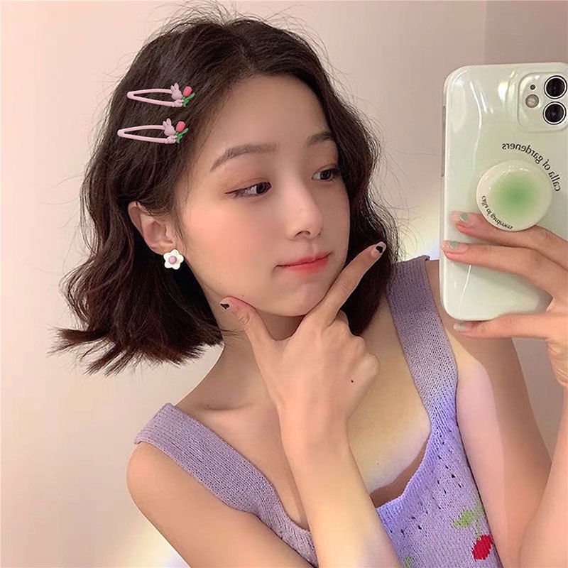 Kẹp tóc mái hoa tulip siêu cute ximely, kẹp tóc hoa hàn quốc