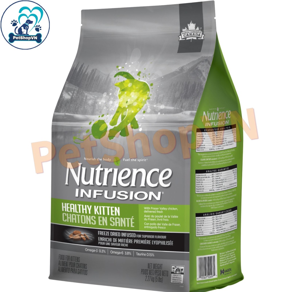 Thức Ăn Cho Mèo Con Hạt NUTRIENCE INFUSION KITTEN Túi 500G Vị Gà & Rau Củ Quả