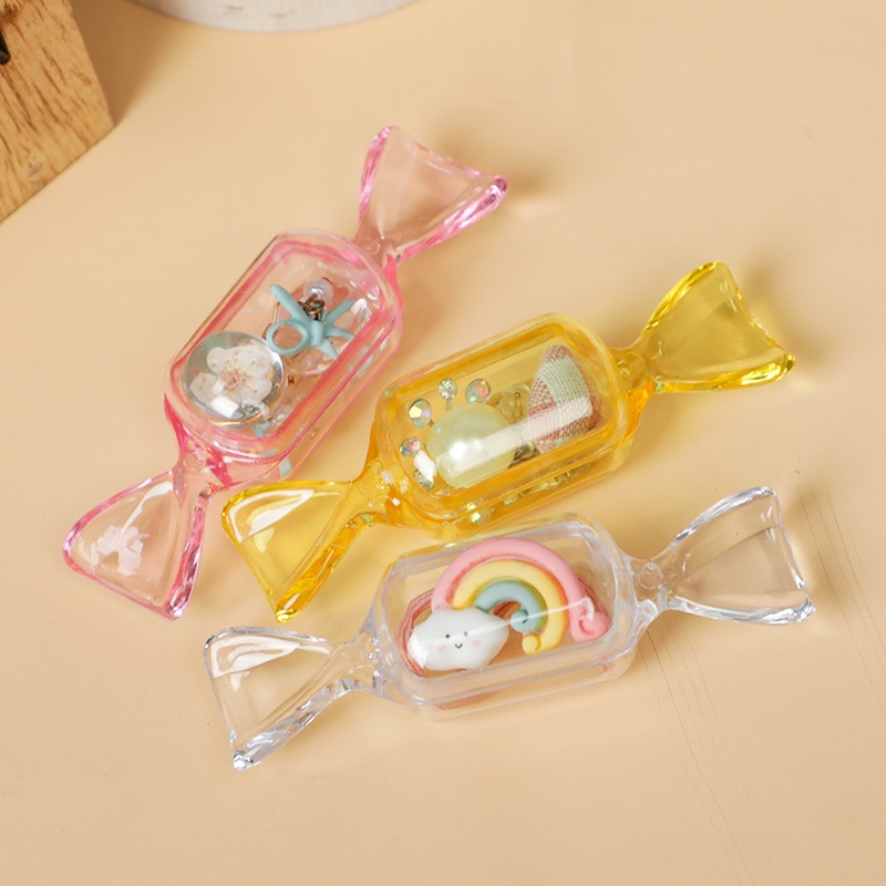 Hộp Đựng Trang Sức Trong Suốt Hình Viên Kẹo Mini Sáng Tạo