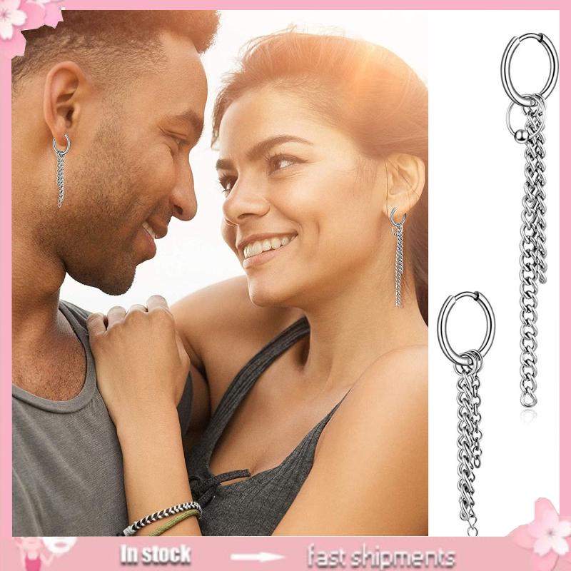 Set 20 Khuyên Tai Tròn Bản Lề Màu Bạc / Đen Thiết Kế Đơn Giản Cho Nam Và Nữ