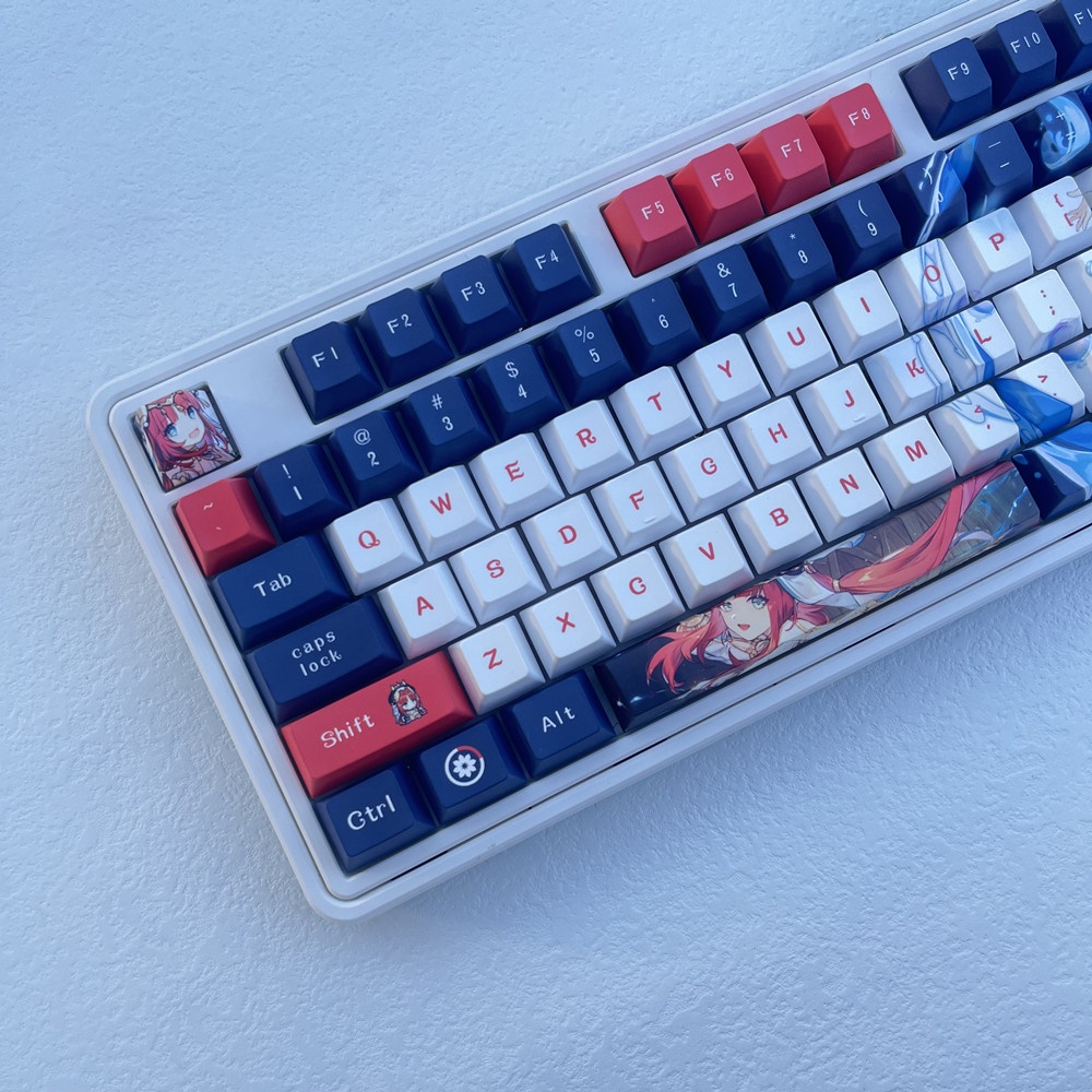 128 Phím Nilou Keycaps Cherry Profile Genshin Impact Anime PBT Dye Sub Bàn phím cơ học Keycap