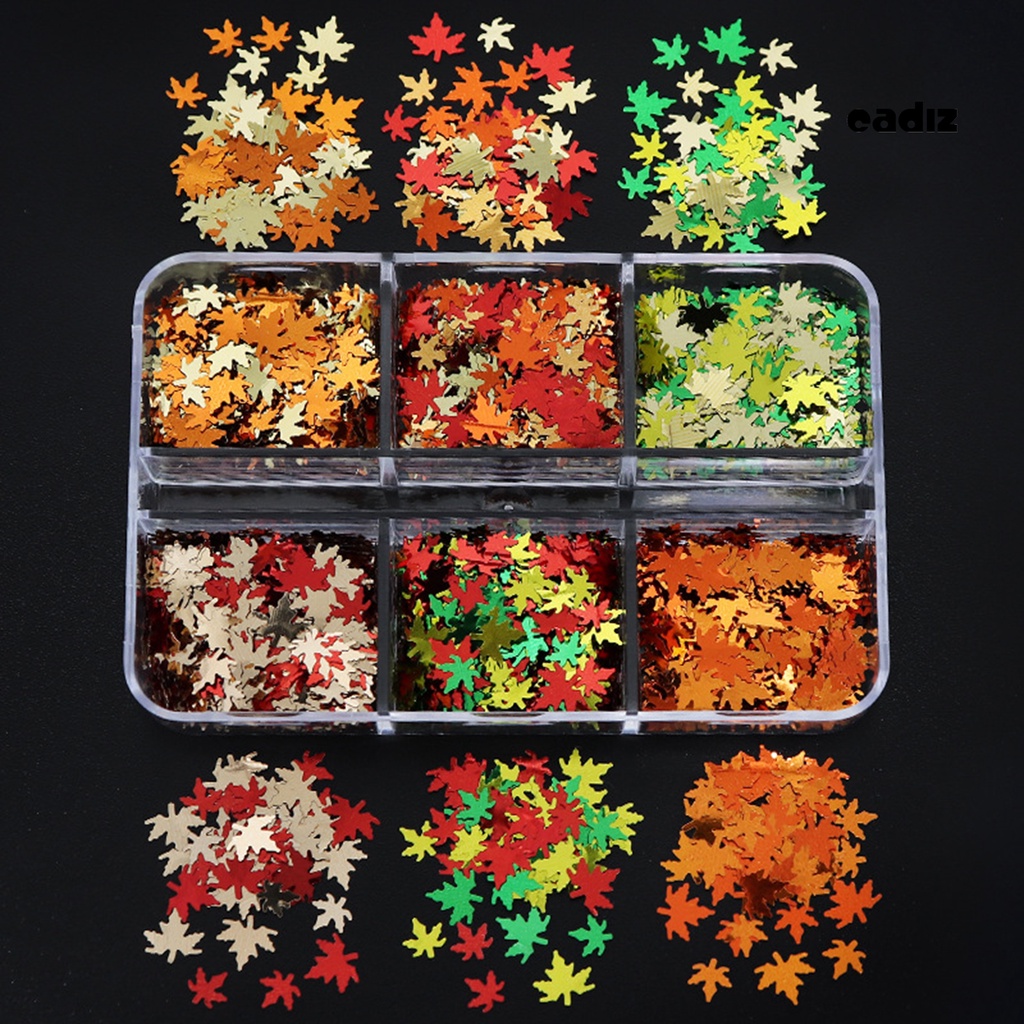 1 Hộp Kim Tuyến 6 / 12 Ngăn Siêu Mỏng Lấp Lánh Trang Trí Móng Tay Nghệ Thuật