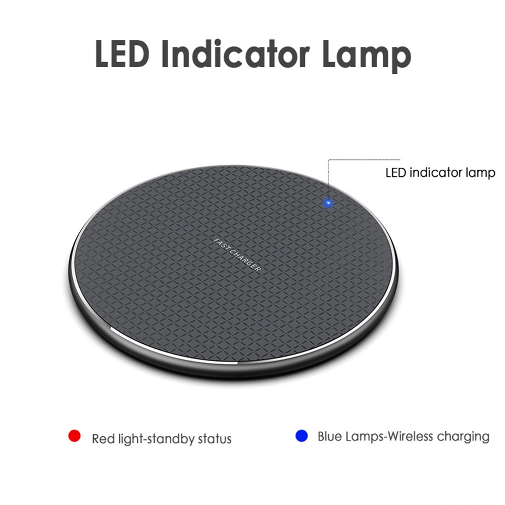 Đế Sạc Nhanh Không Dây 30w 10w Hình Tròn Bằng Hợp Kim Nhôm Siêu Mỏng Cho i-Phone Type C Android