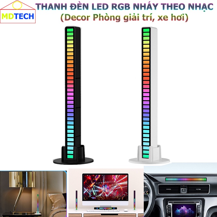 Thanh Đèn Led Đổi Màu RGB 16 Triệu Màu Nháy Theo Nhạc - Đèn Tiktok Trang Trí, Decor Cảm Ứng Âm Thanh Siêu Nhạy