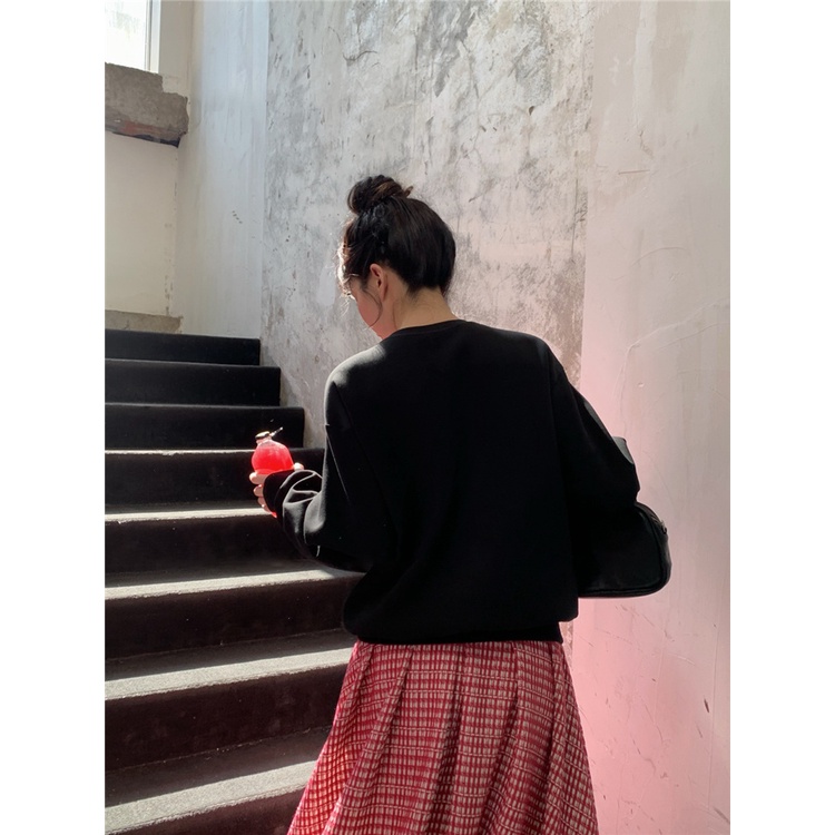 NRVP Áo Thun Nữ Dài Tay Dáng Rộng In Hình Phong Cách Hàn Quốc Mới