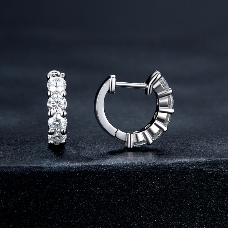 Bamoer Khuyên Tai Bạc 925 Đính Đá Lấp Lánh Thời Trang Cho Nữ Nissanite