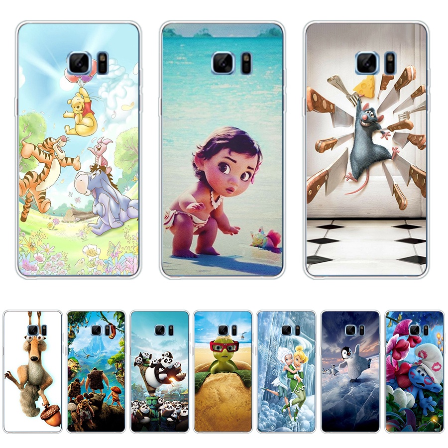 Ốp Điện Thoại TPU Silicon Mềm Họa Tiết Hoạt Hình Thế Giới B4 Cho Samsung Galaxy note 4 / 5 / 7 / FE