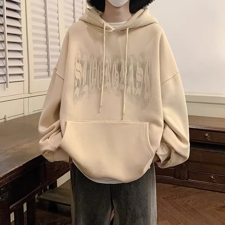 M-8XLáo khoác nam hoodie Tay Dài Dáng Rộng cotton In Chữ Thập Thời Trang Mỹ Thời Trang Unisex