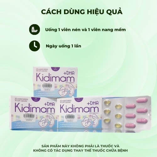 Kidimam+DHA  - Bổ Sung DHA Và Vitamin Cho Phụ Nữ Mang Thai Và Cho Con Bú