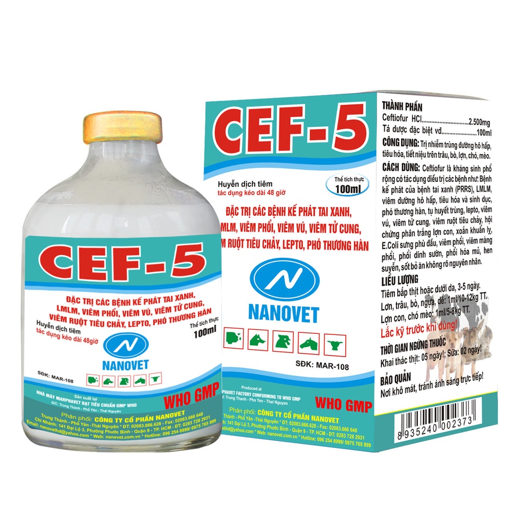Chai 100ml Cef 5 NANOVET