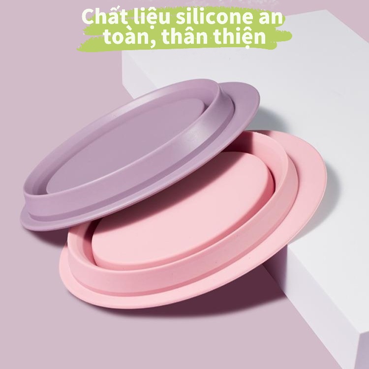 Dụng cụ rửa cọ trang điểm chậu giặt cọ silicone cao cấp gấp gọn tiện lợi PHUK116