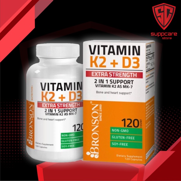 VITAMIN D3 K2 (10.000 IU) | Bronson Vitamin D3 K2 MK-7 Extra Strength [120 Viên] - Hàm Lượng Cao - C