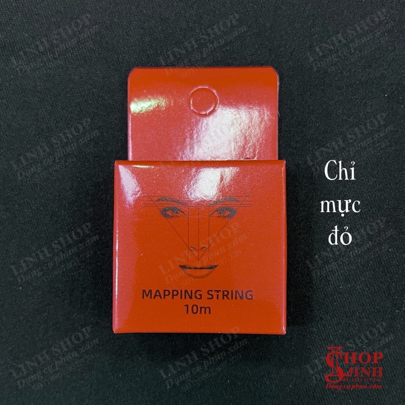 Chỉ mực đỏ dễ nhìn dễ bám, giống chỉ than nhưng mực màu đỏ, chỉ MAPPING STRING 10m