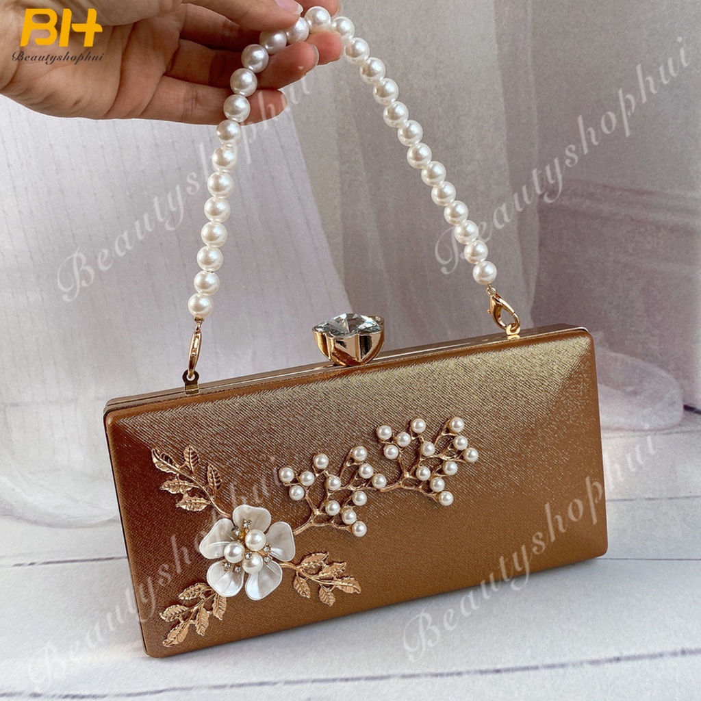 Túi Đeo Chéo Đính Hoa Ngọc Trai Thời Trang 2022