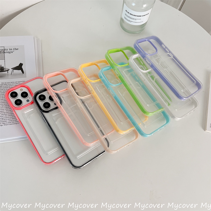 Ốp Điện Thoại Trong Suốt Có Ngăn Đựng Thẻ Cho iPhone 11 12 13 Pro Max X XR Xs Max 6 7 8 Plus SE 2020