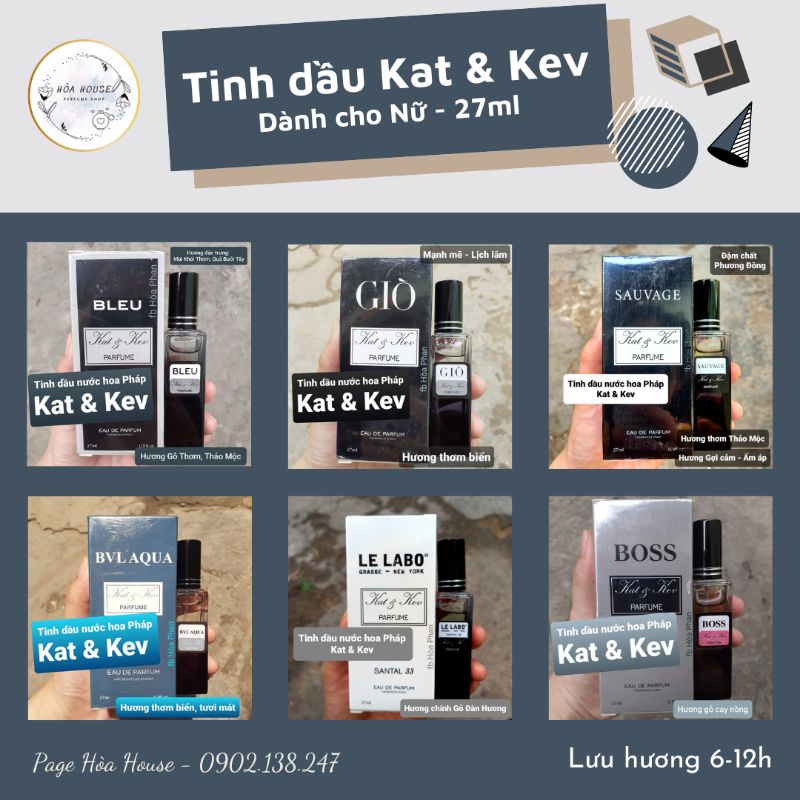 Tinh Dầu Nước Hoa Pháp KAT & KEV dành cho nam