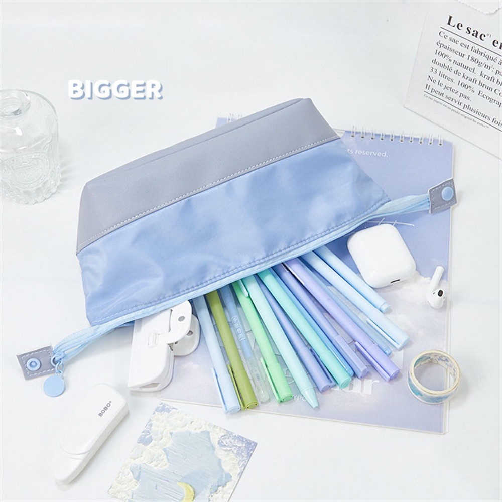 Cod Qipin Ins Túi Đựng Bút Chì Trang Điểm Mỹ Phẩm Văn Phòng Phẩm Làm Đẹp Có Khóa Kéo Ghép Nối Đơn Giản Sức Chứa Lớn Ins Dành Cho