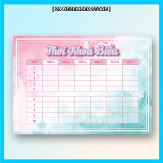 Thời khóa biểu size A6 (Decal dán được) họa tiết dễ thương